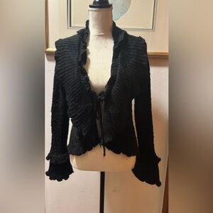 PAPAYA Long Sleeve Open Ruffled
Cardigan